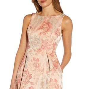 Adrianna Papell Metallic Jacquard Gown